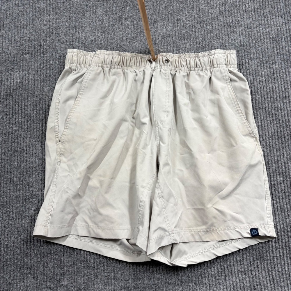 Tailor Vintage Shorts Mens L Tan Recycled Polyester Spandex Hybrid Shorts